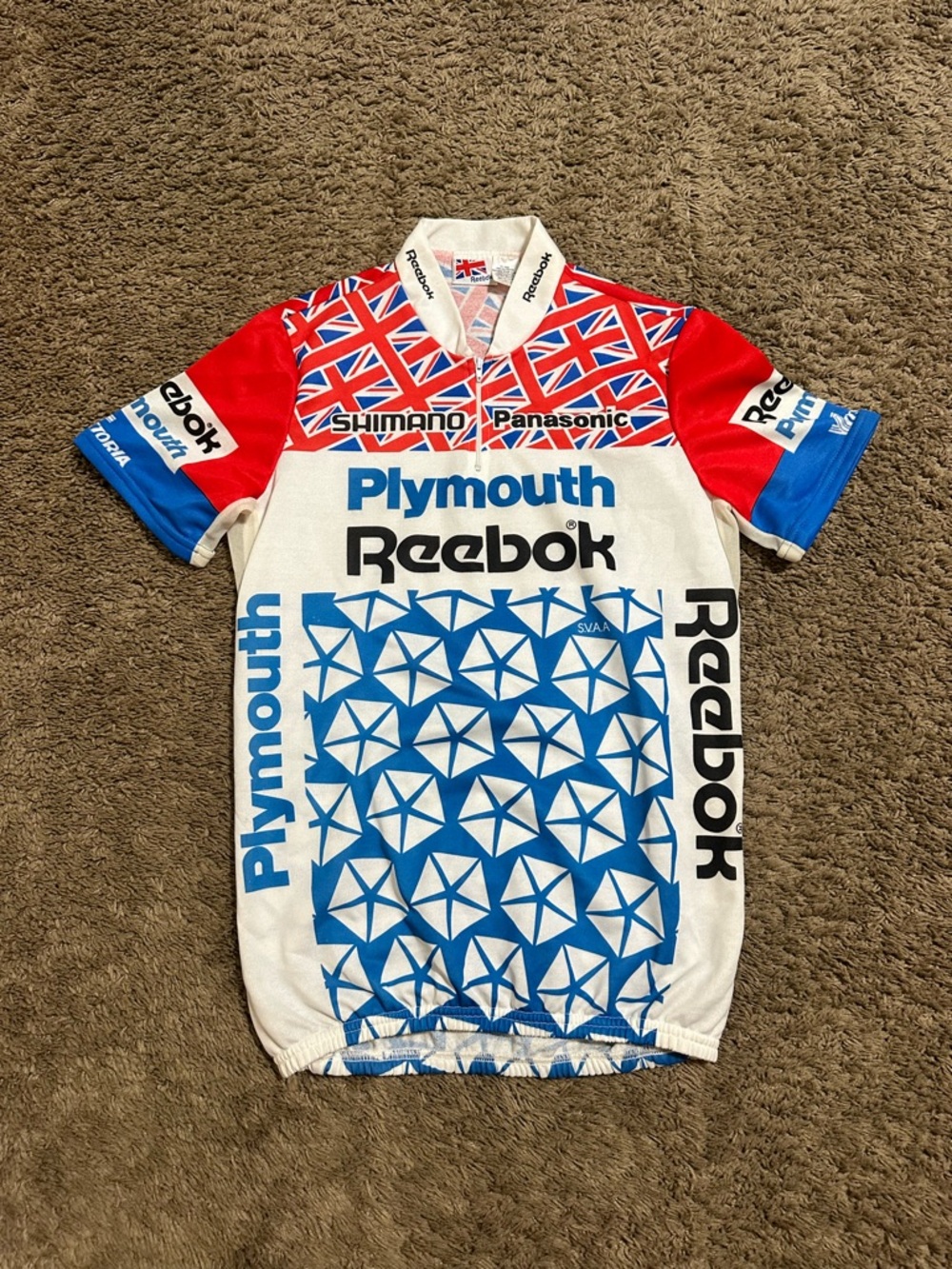 Vintage Reebok Plymouth cycling jersey 90s size medium